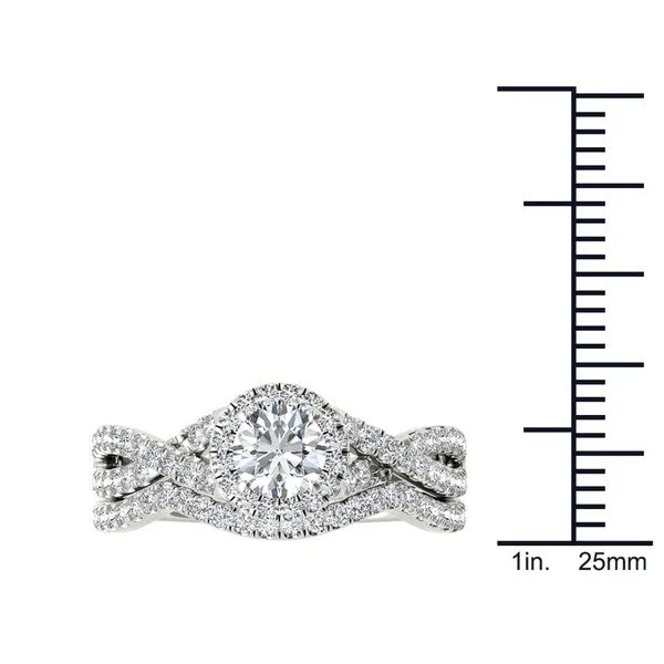 De Couer 14k White Gold 1ct TDW Diamond Twist Shank Engagement Ring Set sold by Zulily product image thumbnail 4