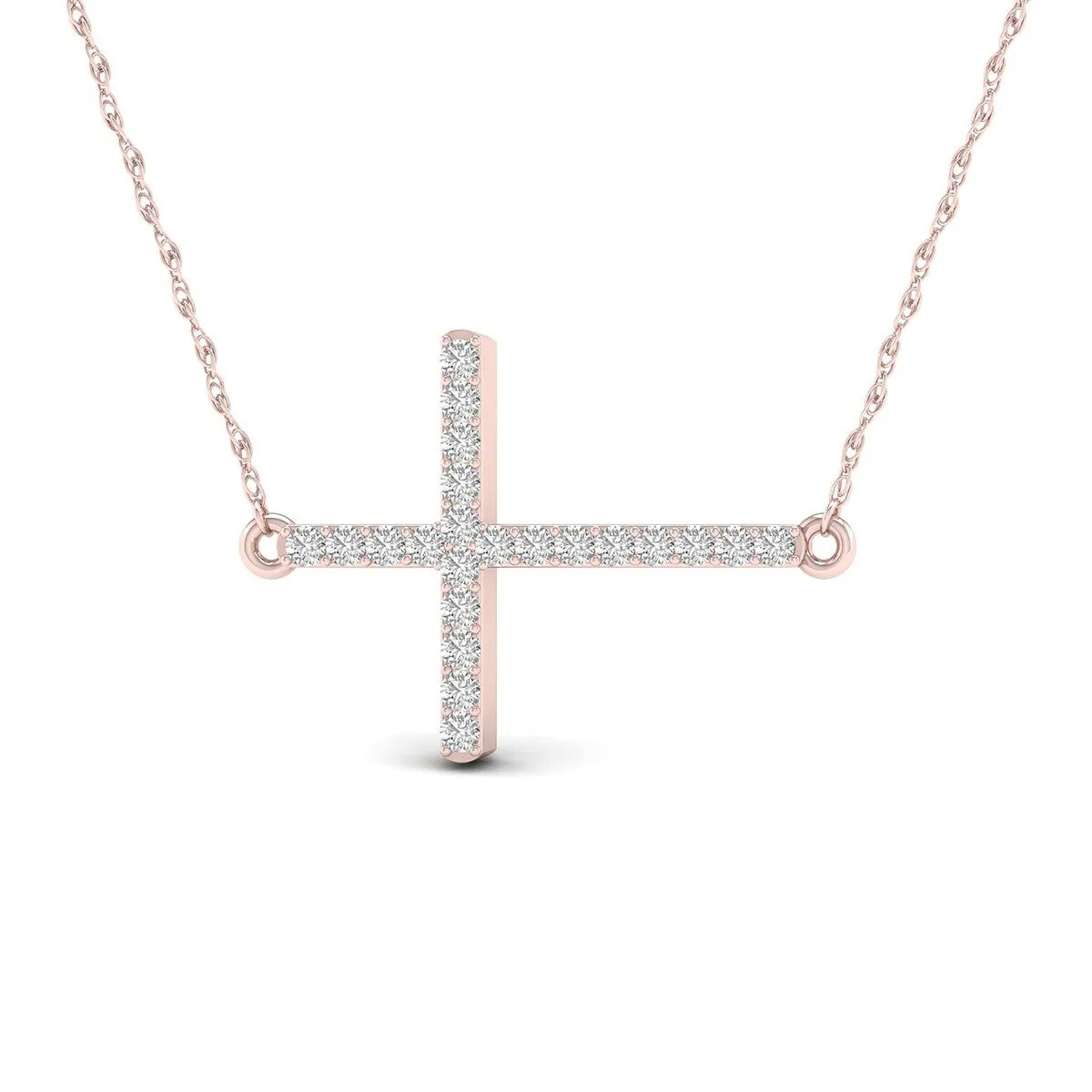 De Couer 10k Gold 1/20ct TDW Diamond Cross Necklace sold by Zulily product image thumbnail 5