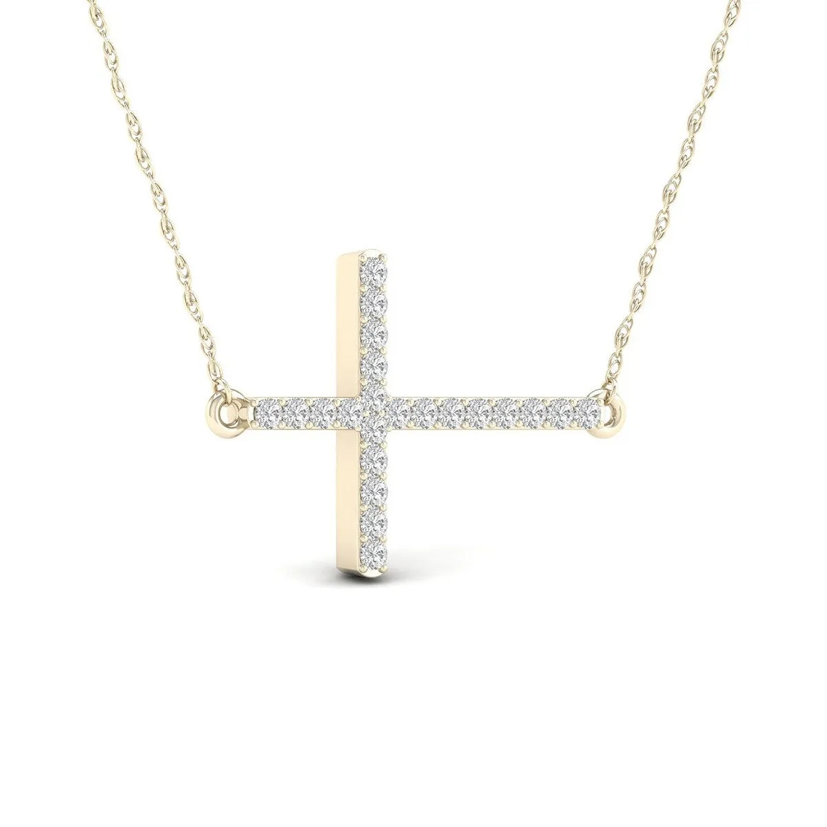 De Couer 10k Gold 1/20ct TDW Diamond Cross Necklace sold by Zulily product image thumbnail 4