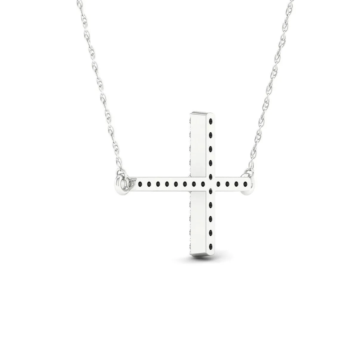 De Couer 10k Gold 1/20ct TDW Diamond Cross Necklace sold by Zulily product image thumbnail 3