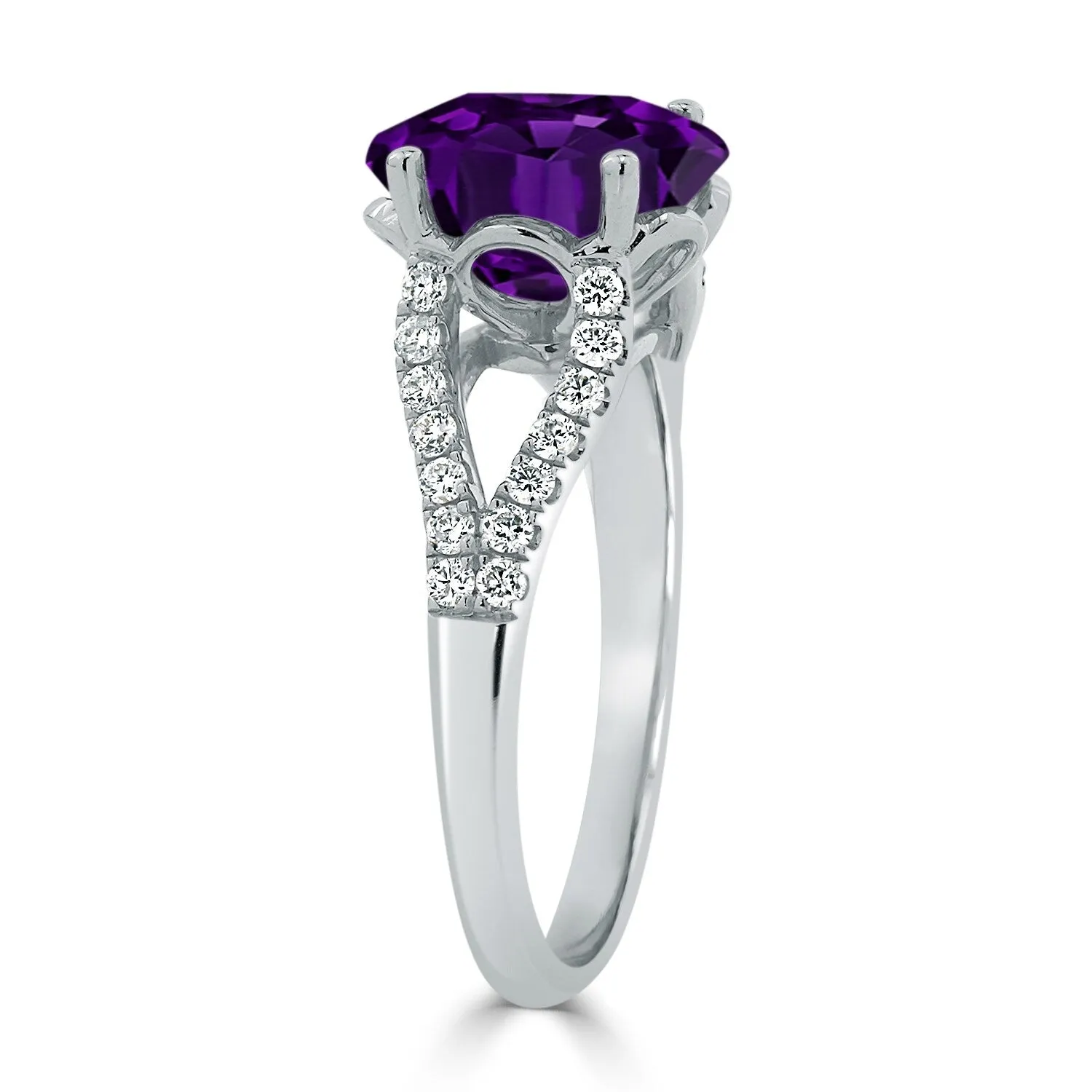 Auriya 2ct Fancy Oval Purple Amethyst and Diamond Engagement Ring 1/3cttw 14k Gold sold by Zulily product image thumbnail 4