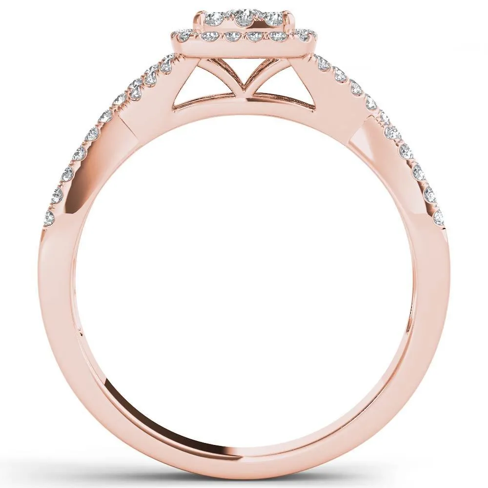 De Couer 10k Gold 2/5ct TDW Diamond Halo Split Shank Engagement Ring sold by Zulily product image thumbnail 4