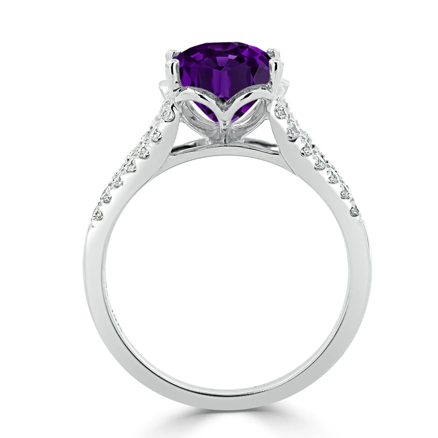 Auriya 2ct Fancy Oval Purple Amethyst and Diamond Engagement Ring 1/3cttw 14k Gold sold by Zulily product image thumbnail 5
