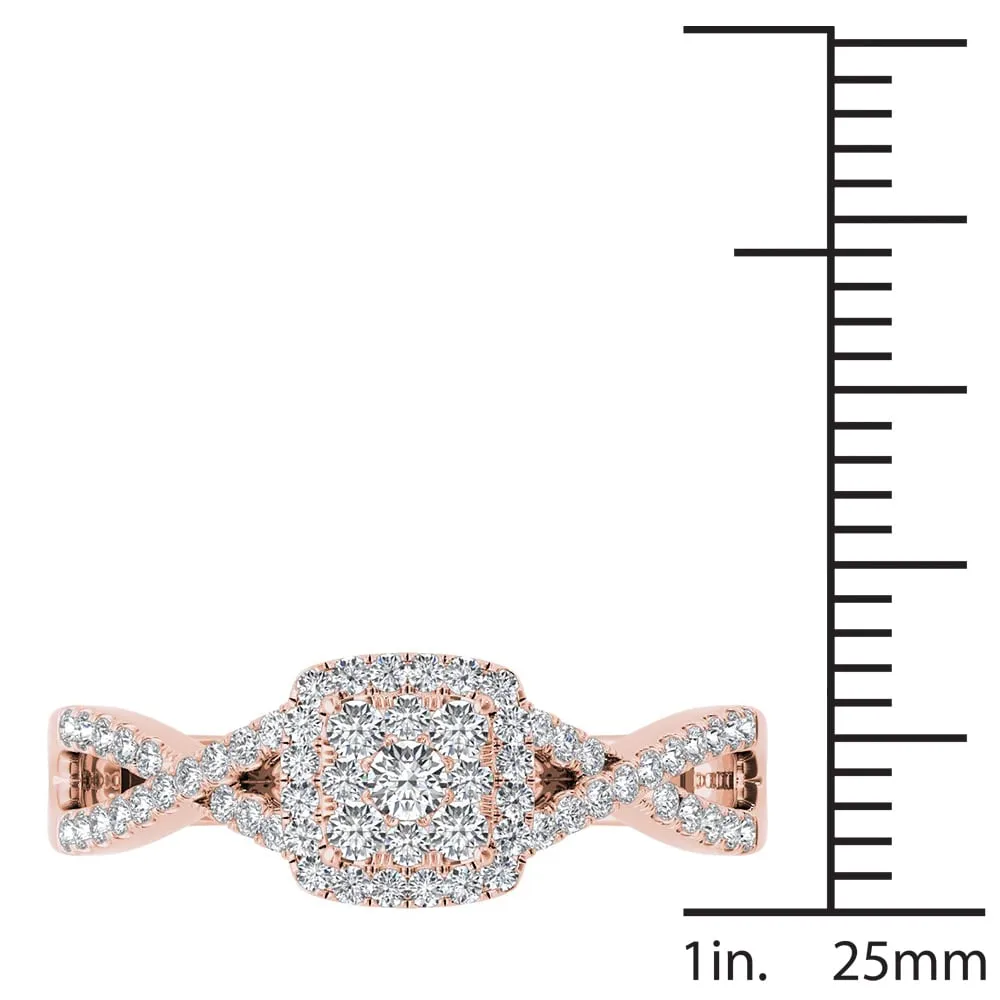 De Couer 10k Gold 2/5ct TDW Diamond Halo Split Shank Engagement Ring sold by Zulily product image thumbnail 5