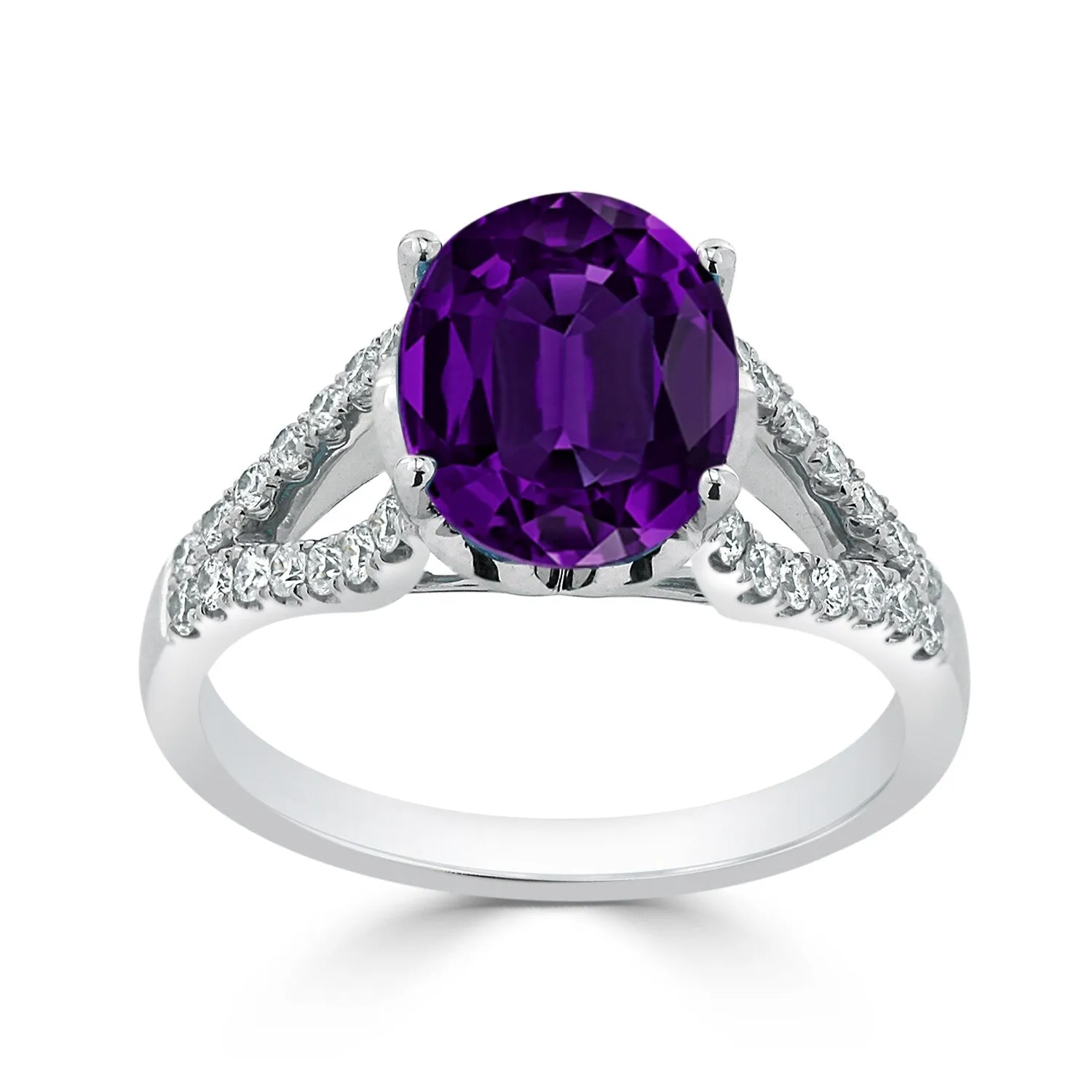 Auriya 2ct Fancy Oval Purple Amethyst and Diamond Engagement Ring 1/3cttw 14k Gold sold by Zulily product image thumbnail 3