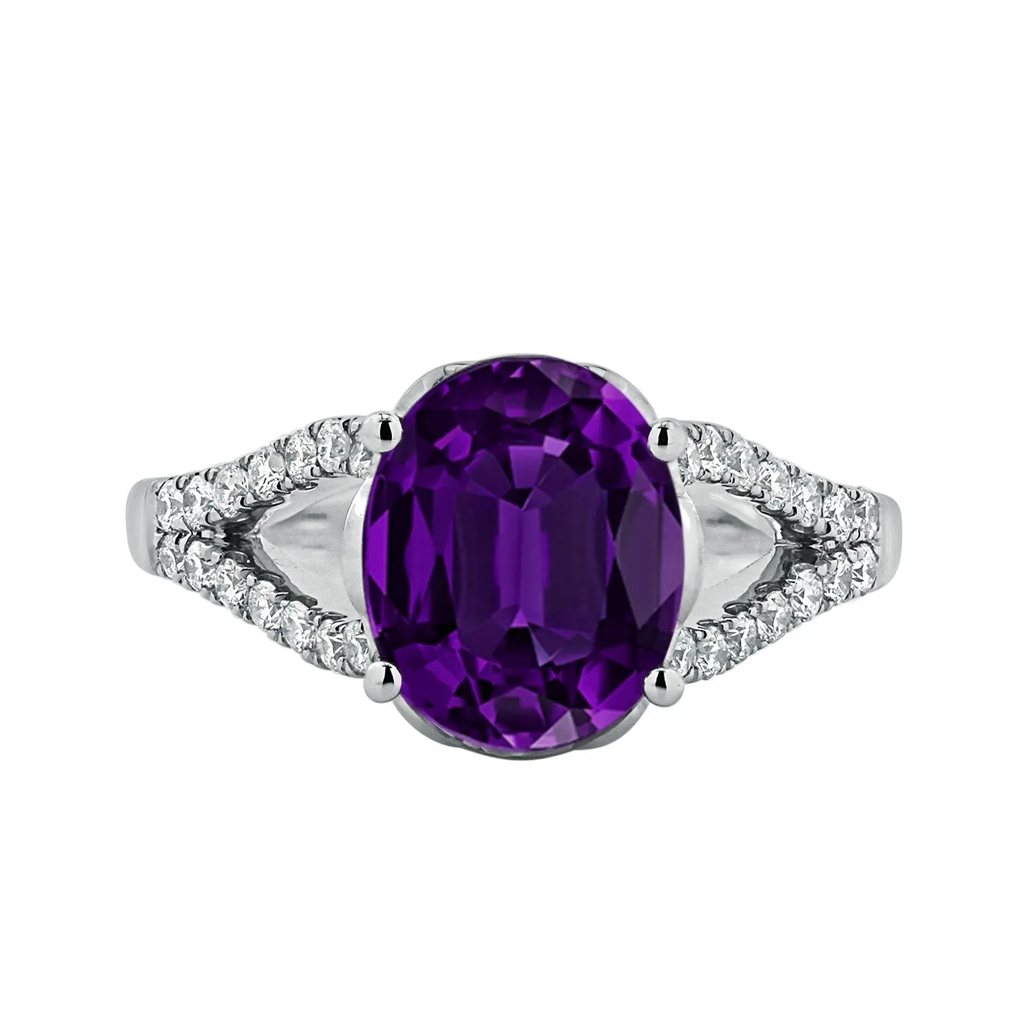 Auriya 2ct Fancy Oval Purple Amethyst and Diamond Engagement Ring 1/3cttw 14k Gold sold by Zulily product image thumbnail 2