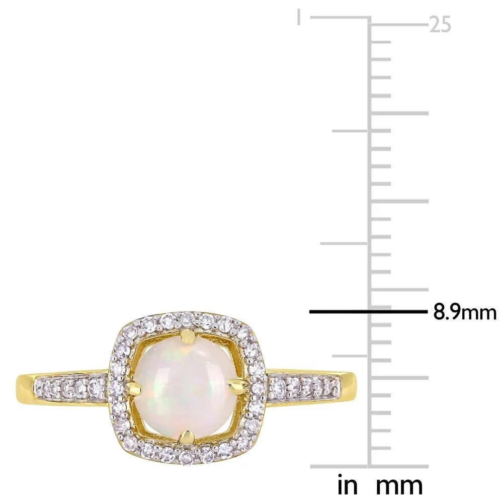 Miadora 10k Yellow Gold Opal and 1/3ct TDW Diamond Floating Halo Jewelry Set sold by Zulily product image thumbnail 4