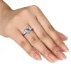 Miadora Sterling Silver Aquamarie and Created White Sapphire Heart Ring sold by Zulily