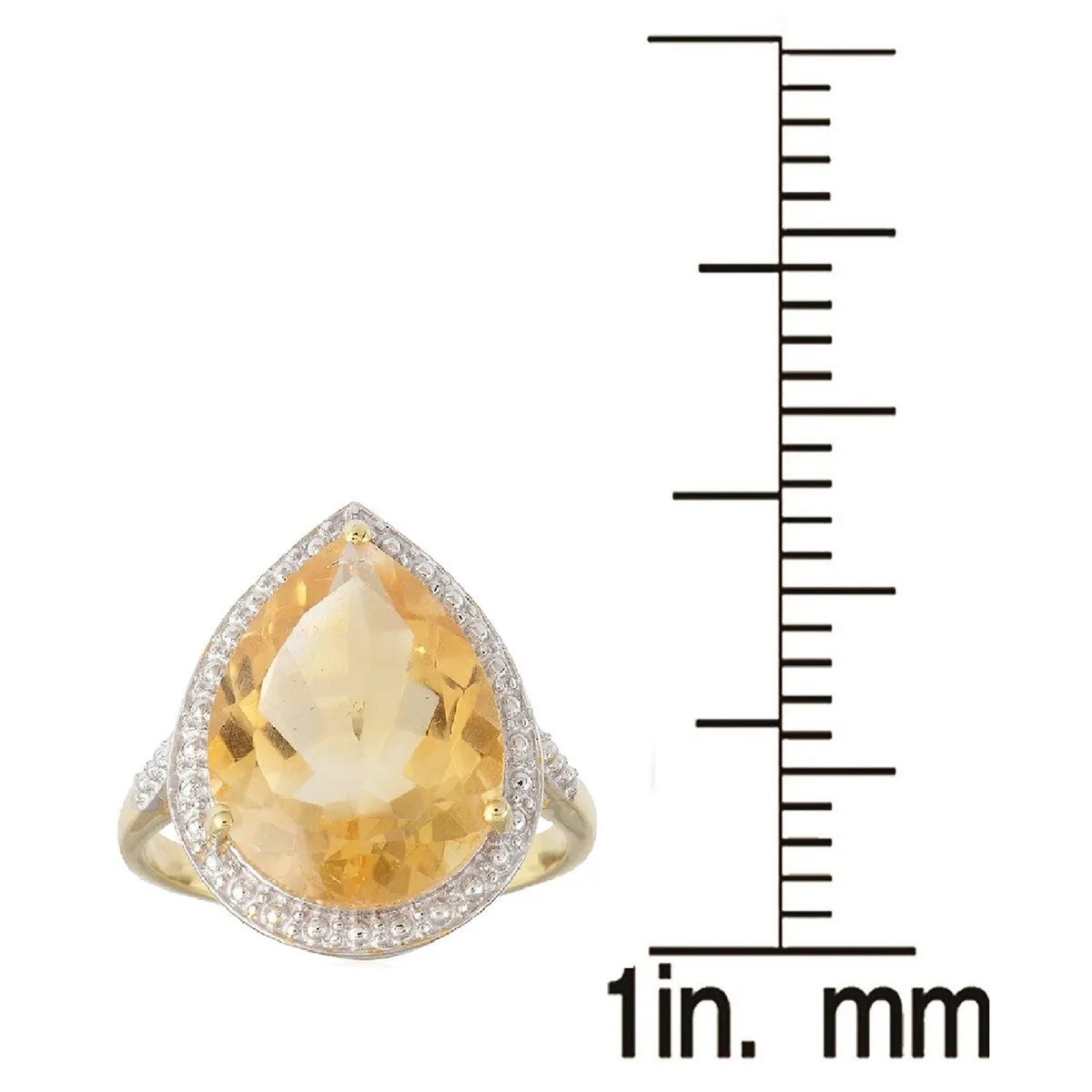 18KT Yellow Gold Over Sterling Silver 6.78cttw Citrine Tear Drop Solitaire Ring sold by Zulily product image thumbnail 2