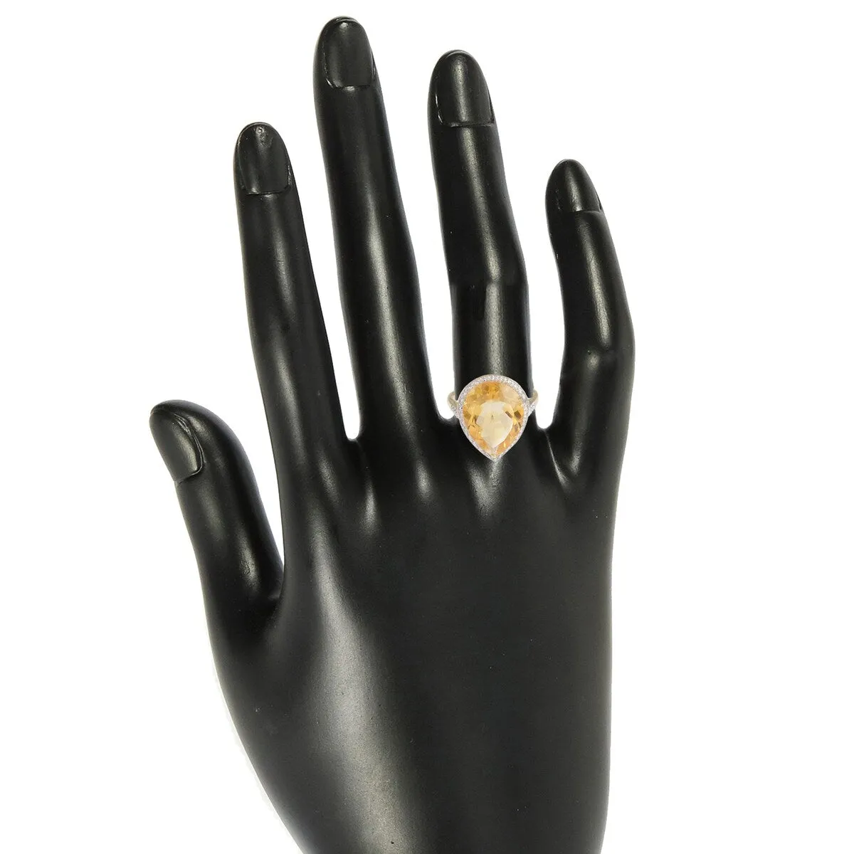 18KT Yellow Gold Over Sterling Silver 6.78cttw Citrine Tear Drop Solitaire Ring sold by Zulily product image thumbnail 4