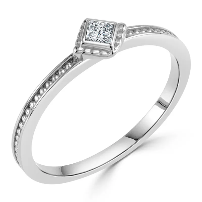 Auriya Ultra-Thin Stackable Accent Diamond Ring .06ct TDW 10K Gold sold by Zulily