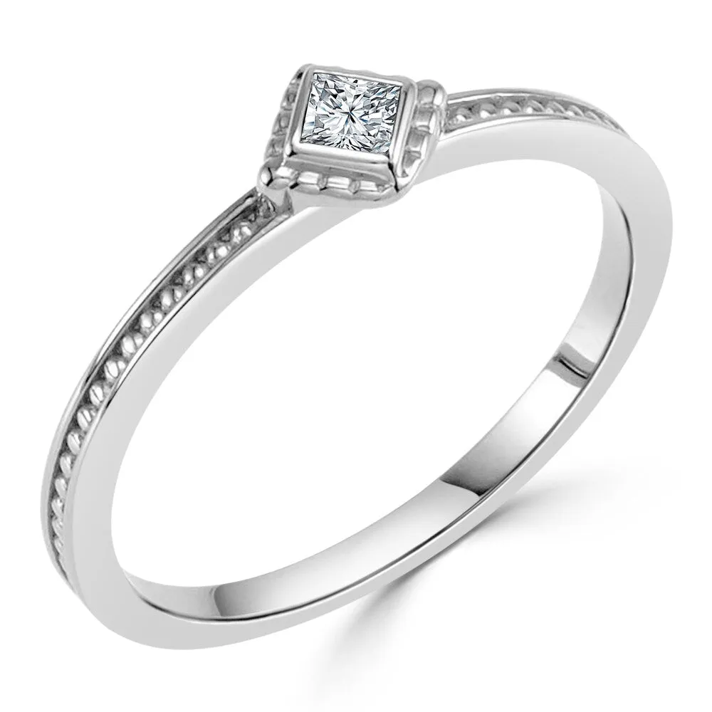 Auriya Ultra-Thin Stackable Accent Diamond Ring .06ct TDW 10K Gold sold by Zulily