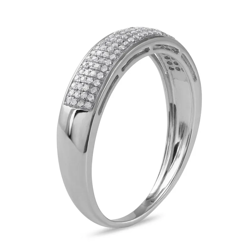 S925 Sterling Silver 1/3ct TDW Diamond Men's Ring sold by Zulily