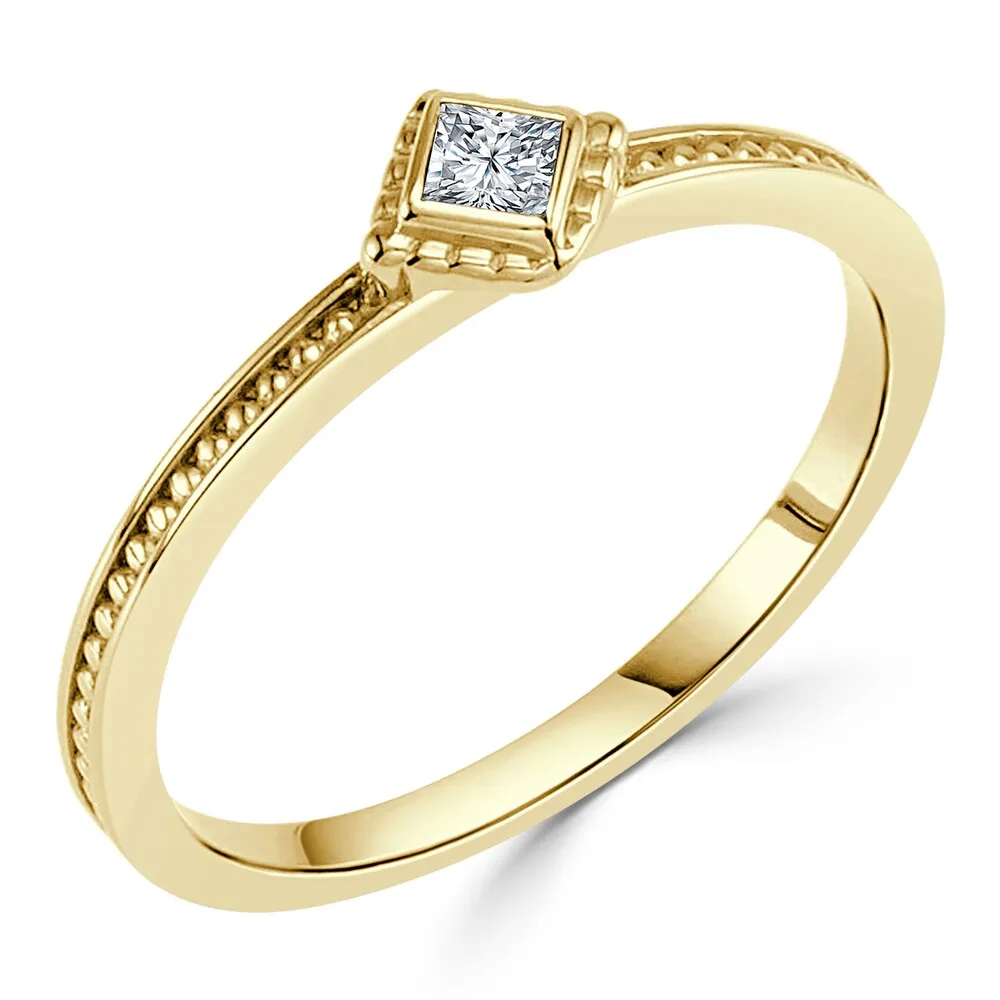 Auriya Ultra-Thin Stackable Accent Diamond Ring .06ct TDW 10K Gold sold by Zulily product image thumbnail 4