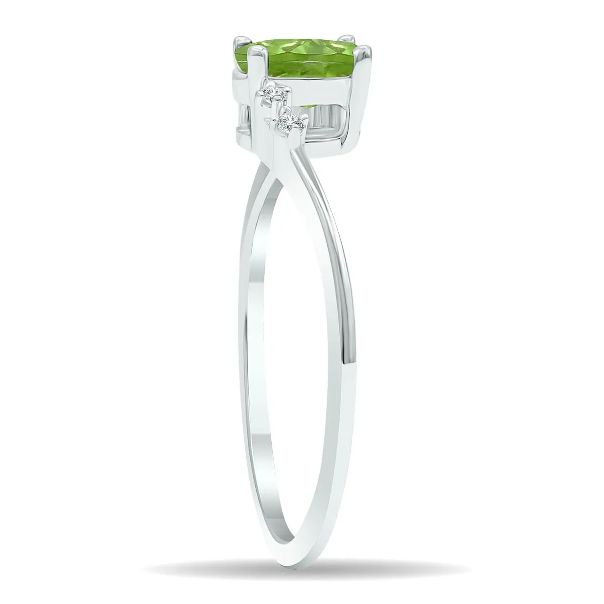 Women's Peridot and Diamond Tierra Ring in 10K White Gold sold by Zulily product image thumbnail 2