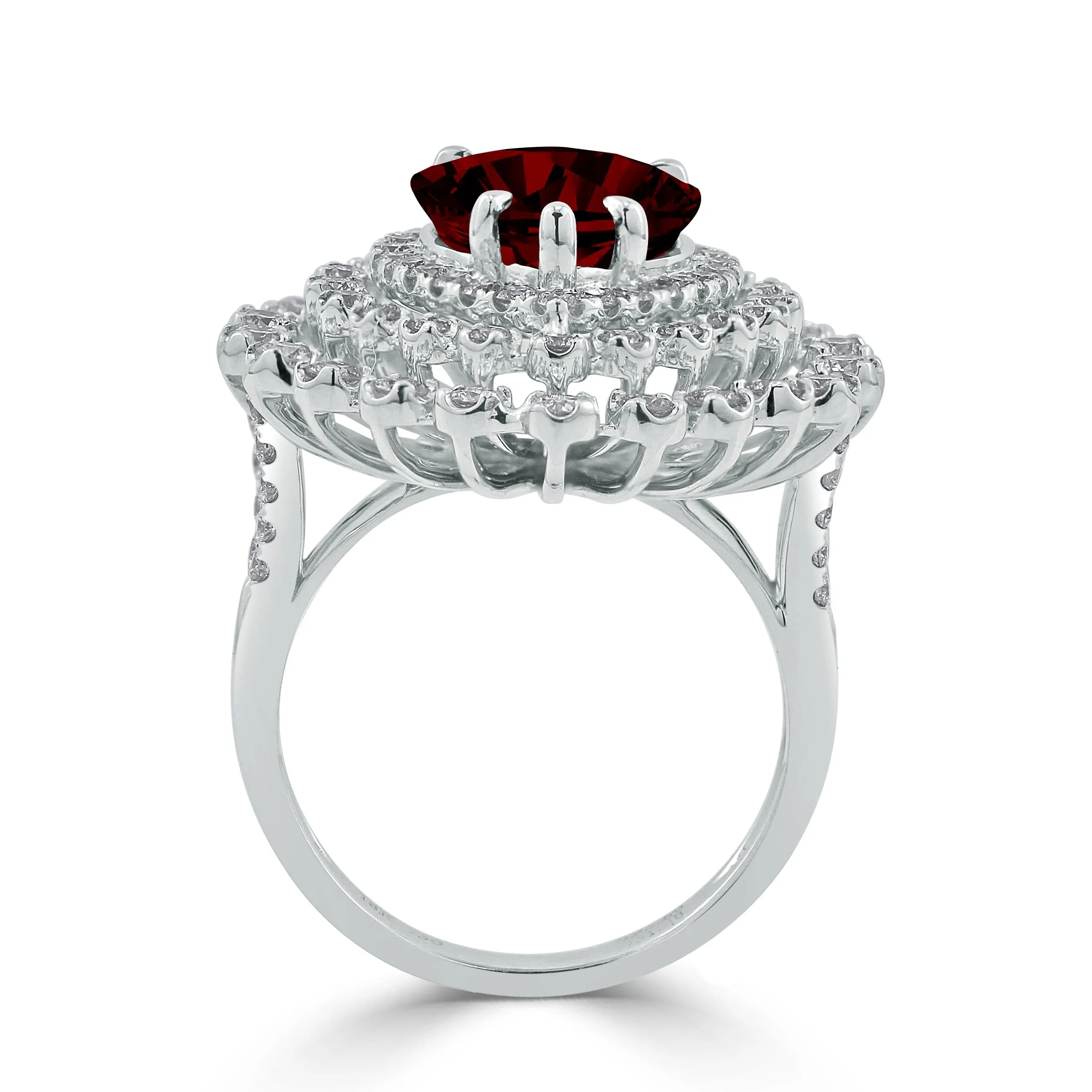 Auriya 5 7/8ct Pear-cut Red Garnet and Halo Diamond Ring 1 1/2cttw 18K Gold sold by Zulily product image thumbnail 4