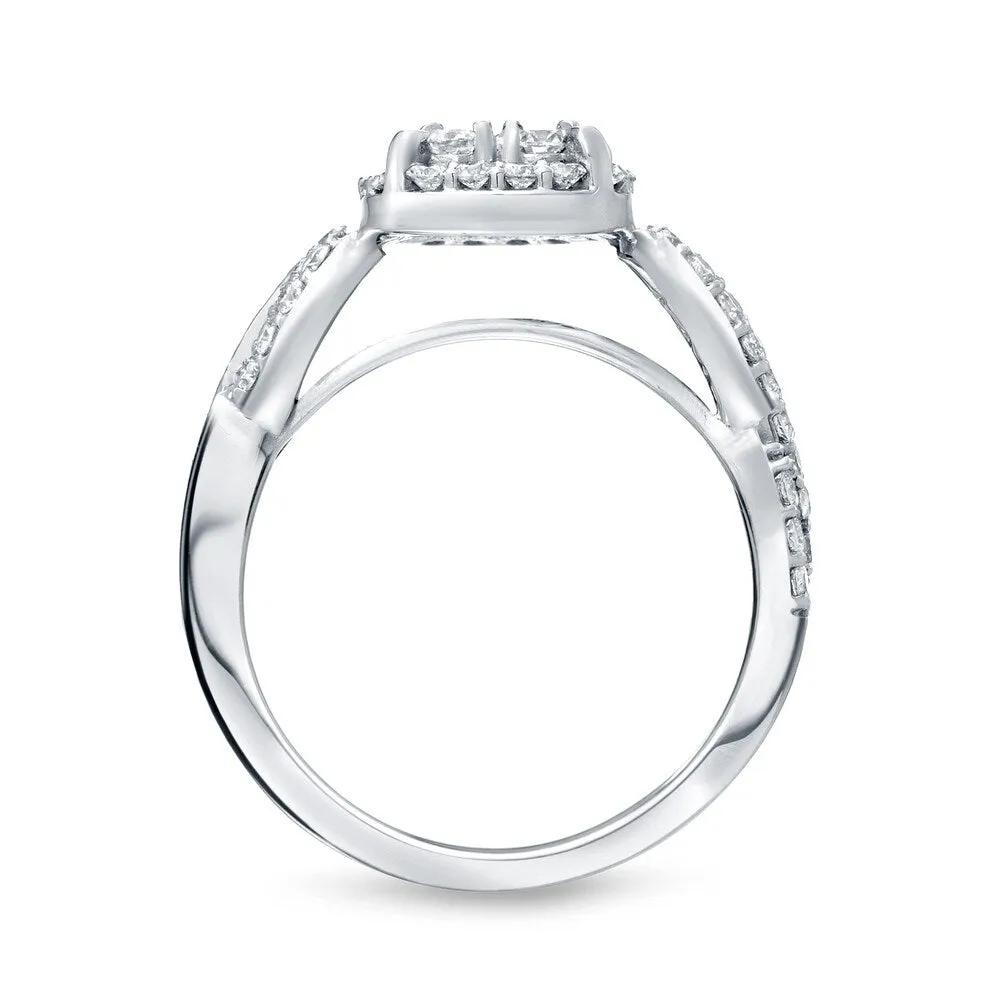 14k Gold 1 1/2ct TDW Vintage Infinity Inspired Diamond Halo Engagement Ring Set by Auriya sold by Zulily