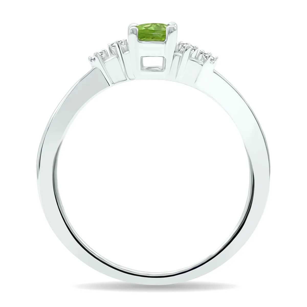 Women's Peridot and Diamond Tierra Ring in 10K White Gold sold by Zulily product image thumbnail 3