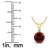 14K Yellow Gold 5MM Round Garnet and Diamond Pendant sold by Zulily