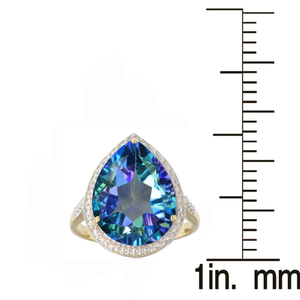 18K Gold-Plated Blue Topaz Sterling Silver Tear Drop Ring sold by Zulily product image thumbnail 3
