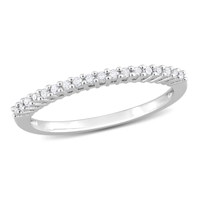 Miadora Sterling Silver 1/ 5ct TDW Diamond Thin Stackable Wedding Band (H-I, I2-I3) sold by Zulily