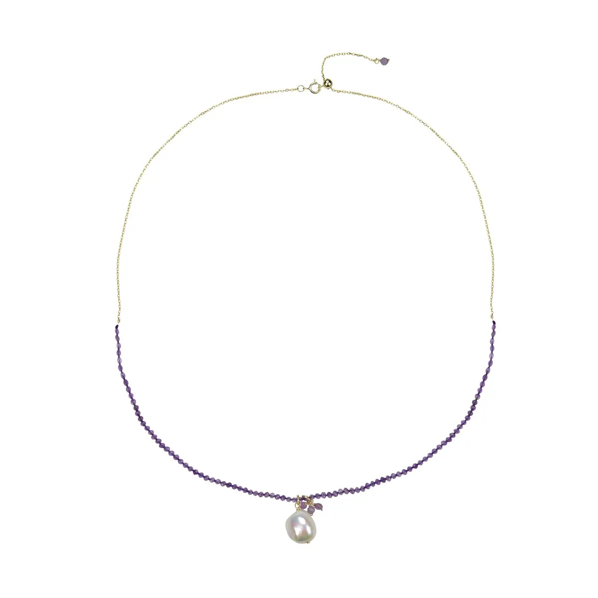Amethyst and Freshwater Pearl Beaded Pendant Necklace sold by Zulily product image thumbnail 2