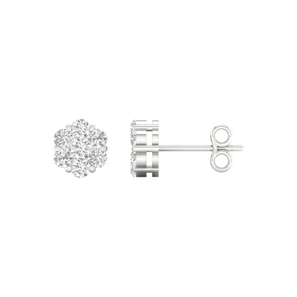 1/2ct TDW Diamond Cluster Stud Earrings in 10k Gold by De Couer sold by Zulily product image thumbnail 2
