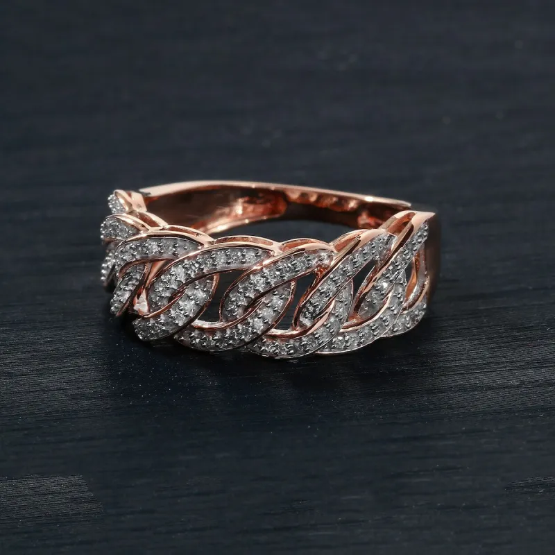 1/4ct TDW Diamond Cuban Link Men's Ring in 10k Gold sold by Zulily
