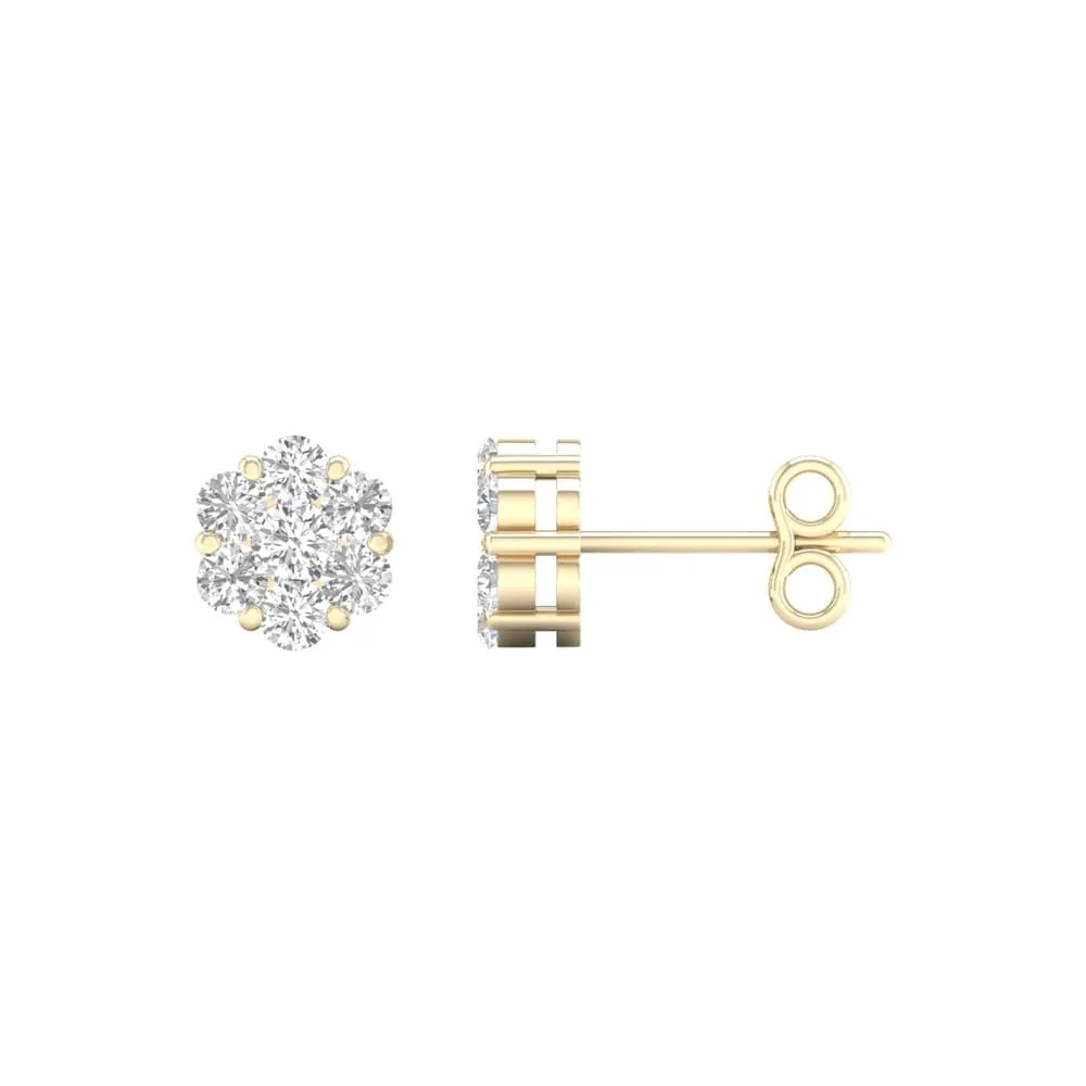 1/2ct TDW Diamond Cluster Stud Earrings in 10k Gold by De Couer sold by Zulily product image thumbnail 5