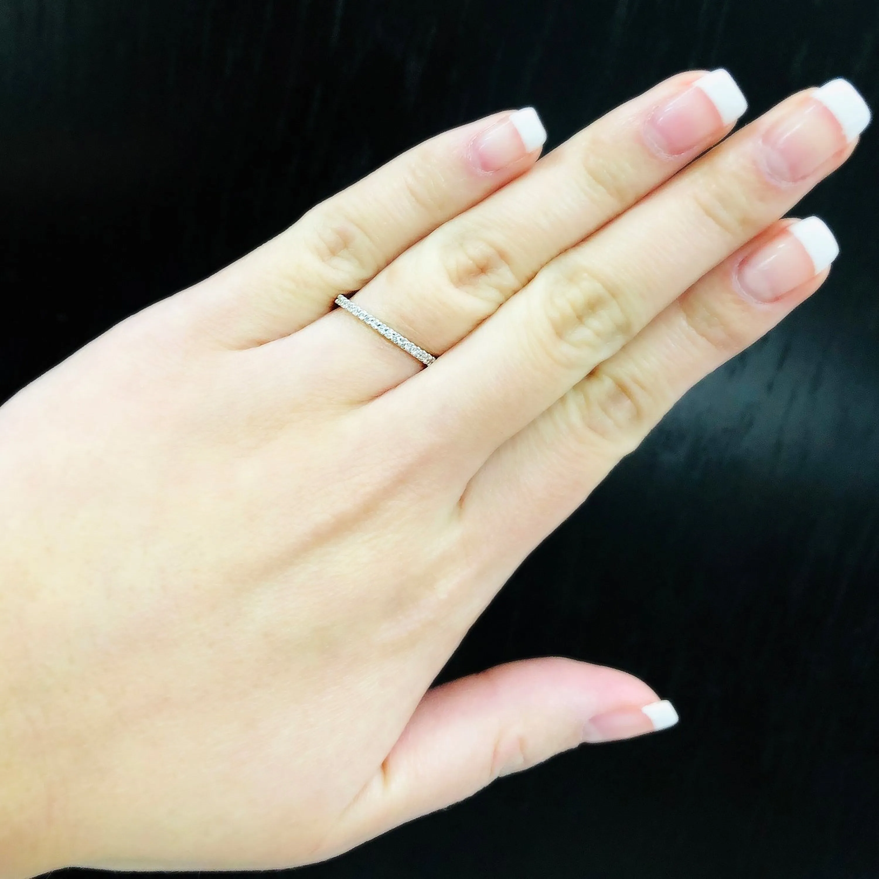 Auriya 10k Gold 1/10ctw Petite Stackable Diamond Wedding Band Ultra-Thin sold by Zulily product image thumbnail 3