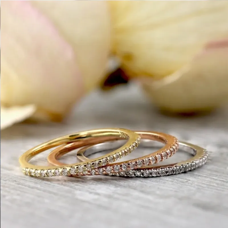 Auriya 10k Gold 1/10ctw Petite Stackable Diamond Wedding Band Ultra-Thin sold by Zulily