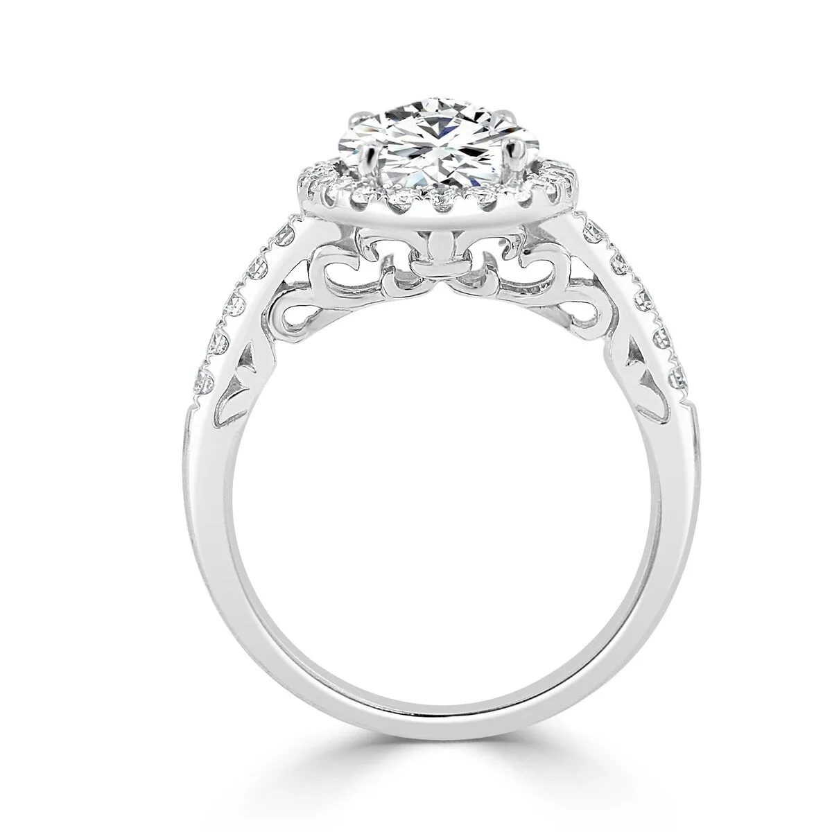 Auriya 14k Gold 1 3/4ct Oval Moissanite Halo Diamond Engagement Ring 3/8cttw sold by Zulily product image thumbnail 5