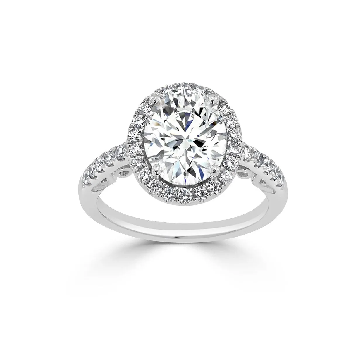Auriya 14k Gold 1 3/4ct Oval Moissanite Halo Diamond Engagement Ring 3/8cttw sold by Zulily product image thumbnail 3