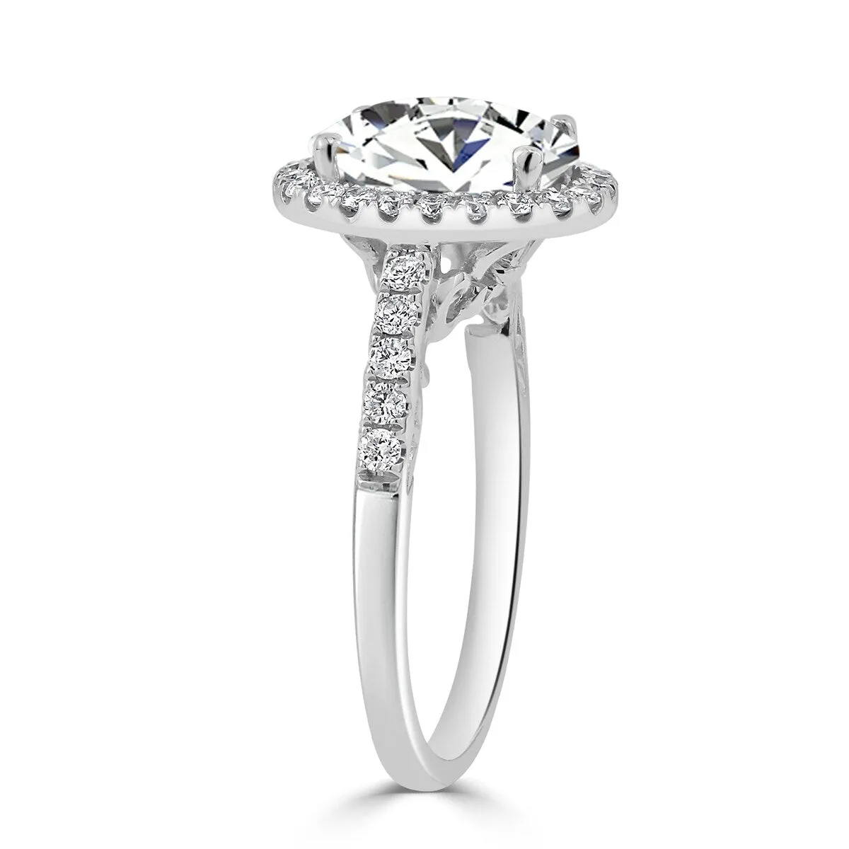 Auriya 14k Gold 1 3/4ct Oval Moissanite Halo Diamond Engagement Ring 3/8cttw sold by Zulily product image thumbnail 4