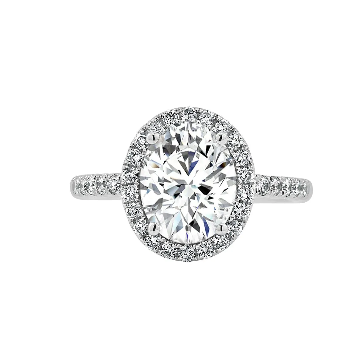 Auriya 14k Gold 1 3/4ct Oval Moissanite Halo Diamond Engagement Ring 3/8cttw sold by Zulily product image thumbnail 2