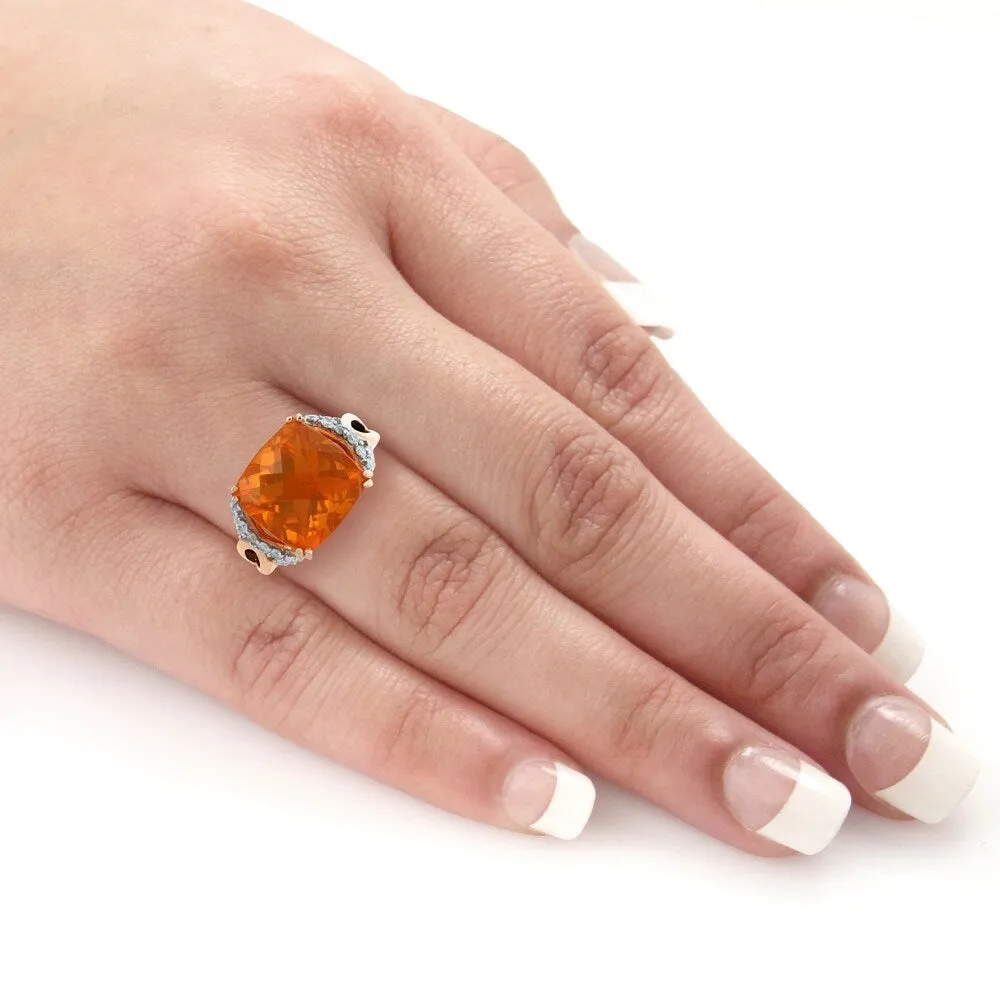 Auriya 14k Rose Gold 5 3/4ct Fire Opal and 1/3ct TDW Diamond Ring sold by Zulily product image thumbnail 5