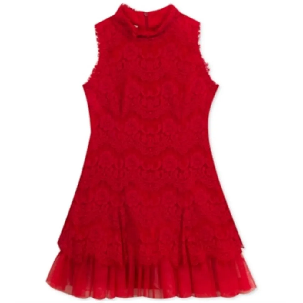 Rare Editions Big Girl's Lace Dress Red Size 10 sold by Zulily