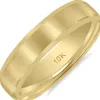 Men's 5MM Classic Matte Brushed Center Wedding Band in 10K Yellow Gold sold by Zulily