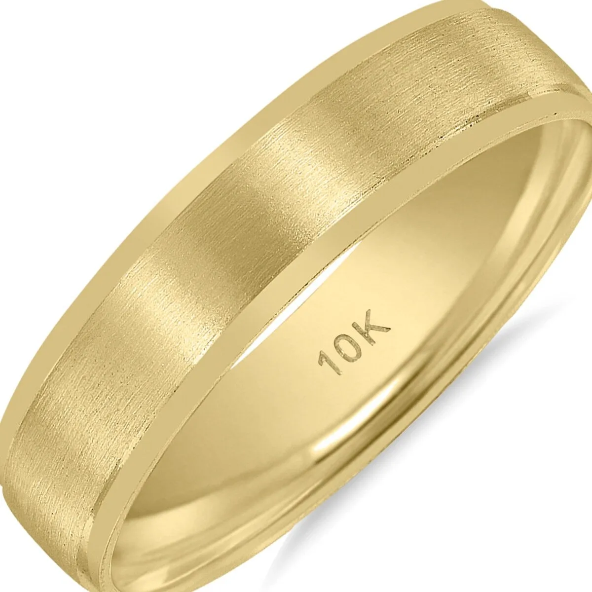 Men's 5MM Classic Matte Brushed Center Wedding Band in 10K Yellow Gold sold by Zulily product image thumbnail 2