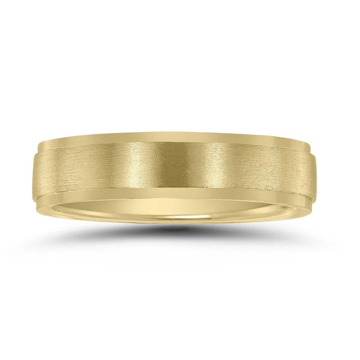 Men's 5MM Classic Matte Brushed Center Wedding Band in 10K Yellow Gold sold by Zulily