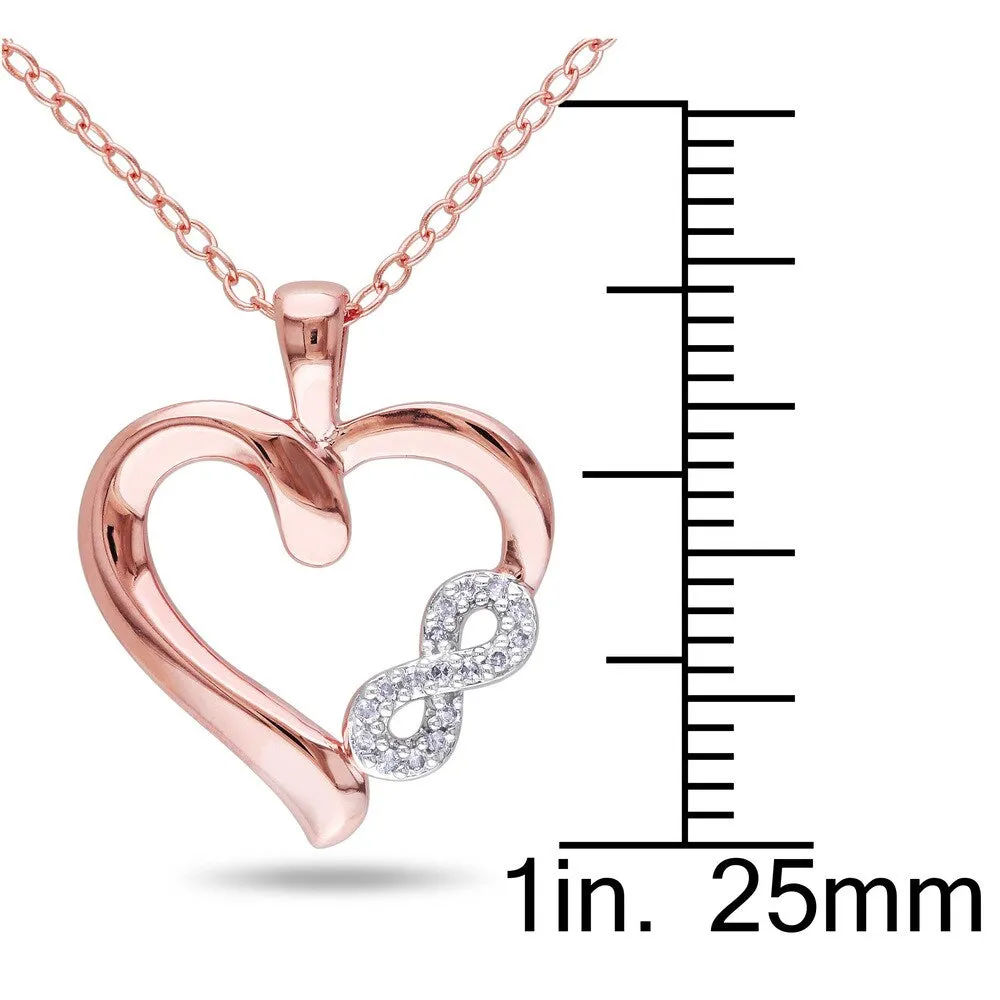 Miadora Rose Plated Silver Diamond Infinity Heart Necklace sold by Zulily product image thumbnail 3