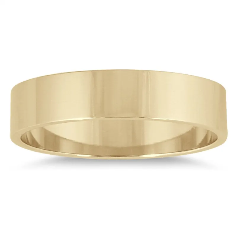 Marquee Jewels 14k Yellow Gold 4-millimeter Flat Wedding Band sold by Zulily