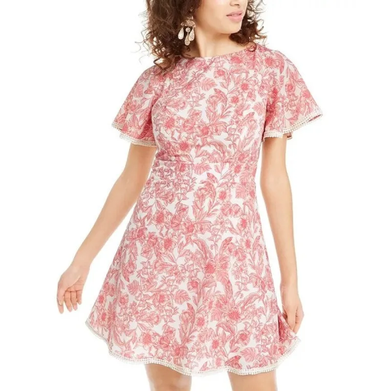 B Darlin Junior's Floral A Line Dress Beige Size 0 sold by Zulily
