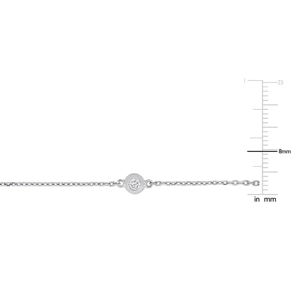 Miadora Signature Collection 14k White Gold 1 1/3ct TDW Diamond Station 32-Inch Necklace sold by Zulily product image thumbnail 3