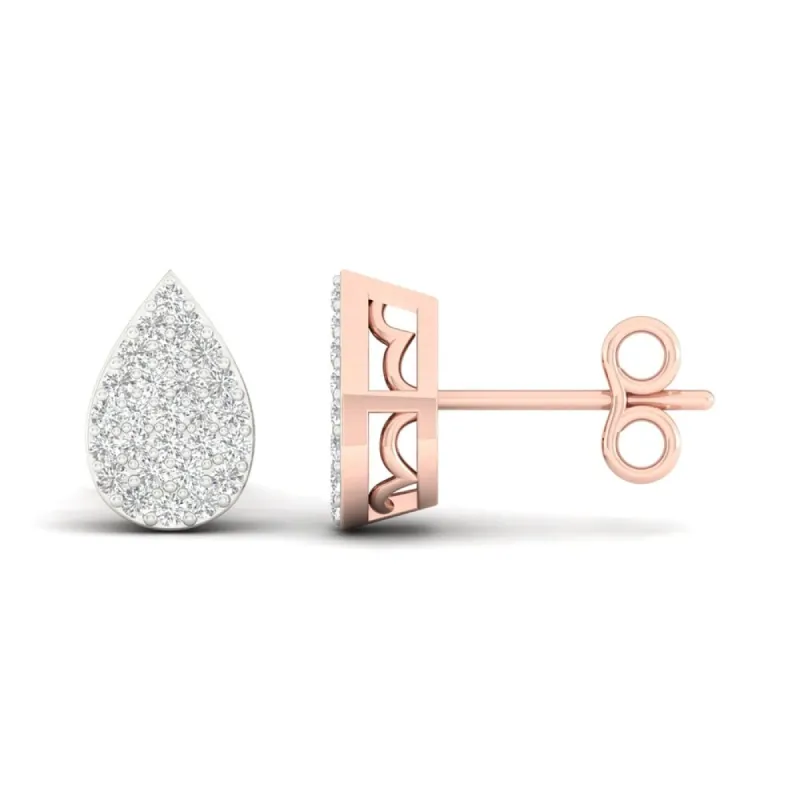 De Couer 1/6ct TDW Diamond Cluster Earrings - Pink sold by Zulily