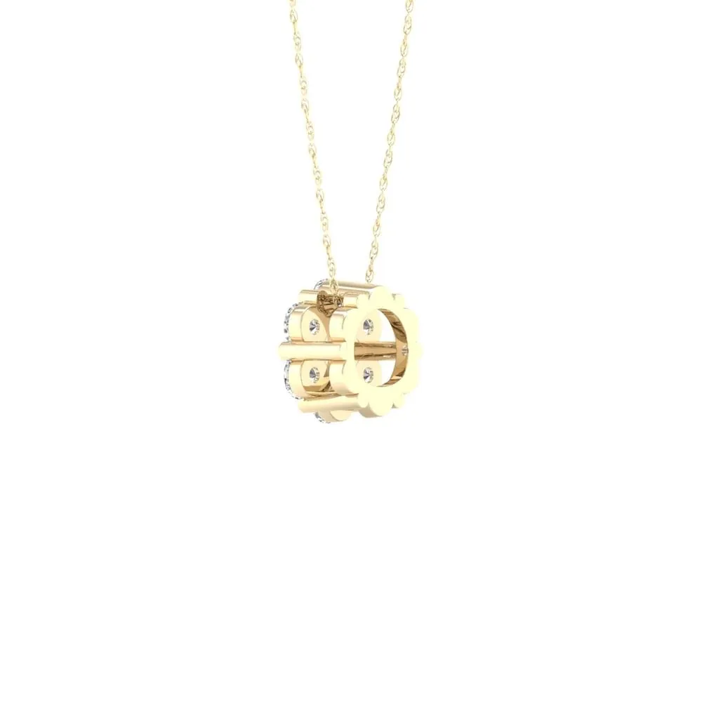 1/5ct-1ct TDW Diamond Cluster Pendant Necklace in 10k Yellow Gold by De Couer sold by Zulily product image thumbnail 5