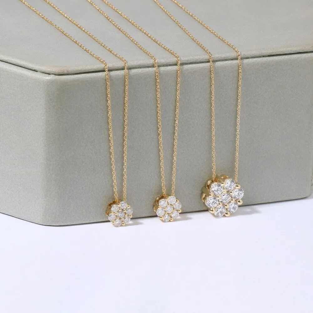 1/5ct-1ct TDW Diamond Cluster Pendant Necklace in 10k Yellow Gold by De Couer sold by Zulily product image thumbnail 2