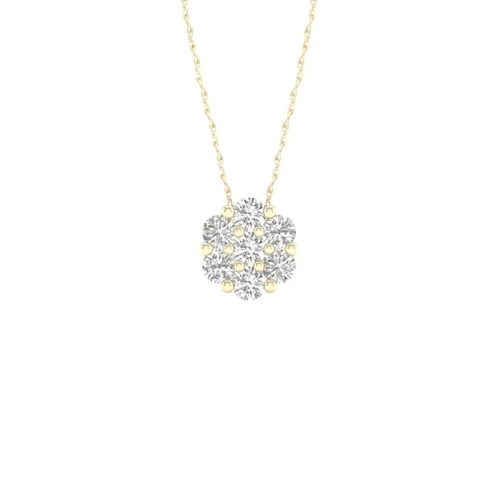 1/5ct-1ct TDW Diamond Cluster Pendant Necklace in 10k Yellow Gold by De Couer sold by Zulily product image thumbnail 4