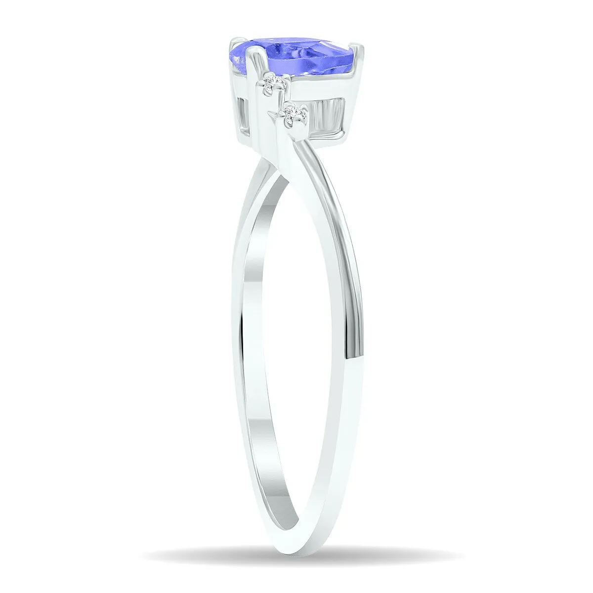 Women's Tanzanite and Diamond Wave Ring in 10K White Gold sold by Zulily product image thumbnail 2