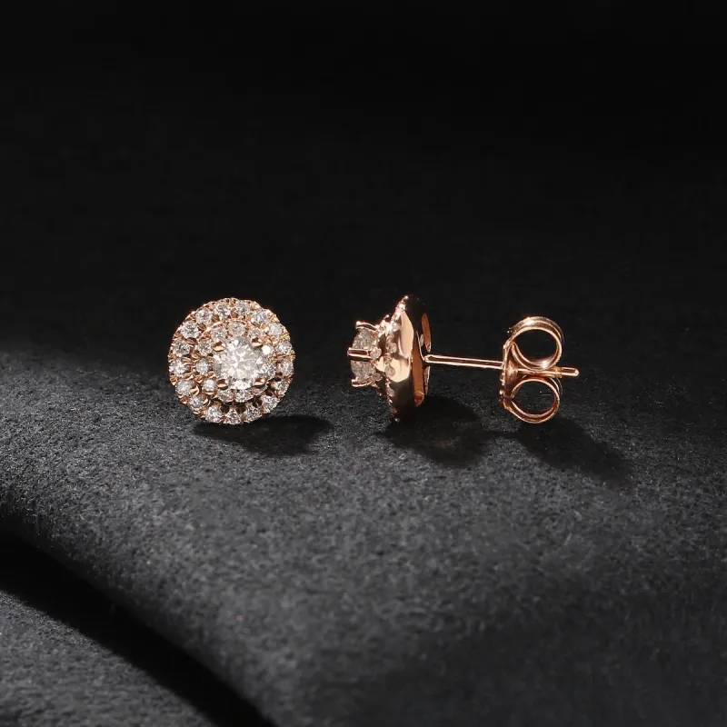 De Couer 10k Gold 1/2ct TDW Diamond Halo Stud Earring sold by Zulily
